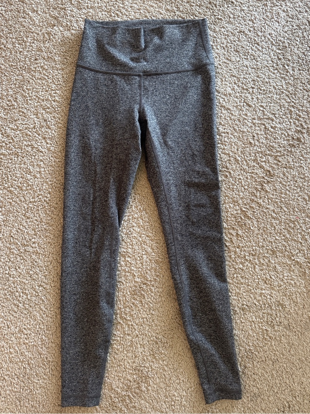 Lululemon W5BYWS Wunder Under HR Leggings Heathered Black size 6 28" inseam